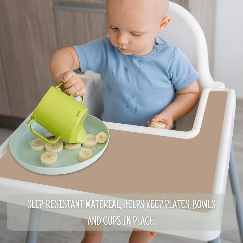 Mintlyfe حصيرة عالية الكرسي لطاولة طعام أطفال إيكيا أنتيلوب، حصائر سيليكون، حصيرة صينية للأطعمة الأصابع للأولاد والبنات، الأطفال، الصغار (طبيعي) - Image 5